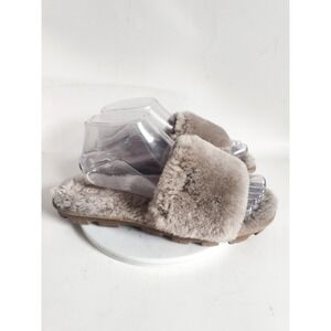 Ugg Cozette Slide Slippers Womens 8 Sheepskin House Shoes Fur Fuzzy Comfort Gray